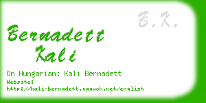 bernadett kali business card